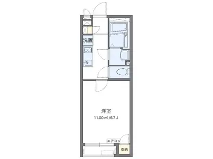 美国II(1K/2階)の間取り写真