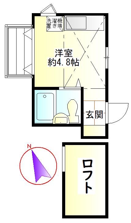 コーポ敏(ワンルーム/2階)の間取り写真