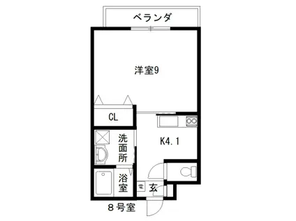 グレイスコート(1K/2階)の間取り写真