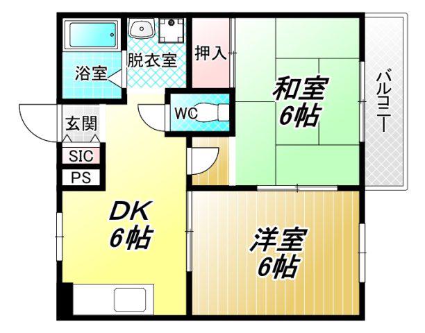サマックス・グランシャリオ(2DK/1階)の間取り写真