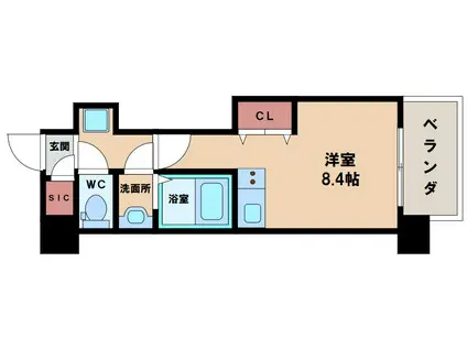 フロントフィールド天王寺(ワンルーム/11階)の間取り写真