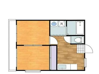 アーバン柴田A棟(2DK/2階)の間取り写真