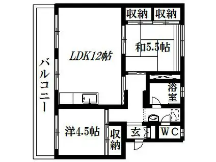 芳川マンション(2LDK/4階)の間取り写真