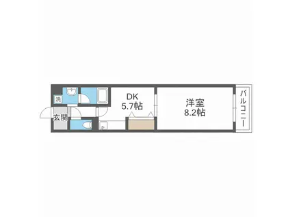 アーバンステージ安堂寺I(1DK/11階)の間取り写真