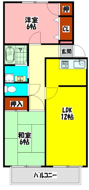 泉美ハイツ(2LDK/2階)の間取り写真