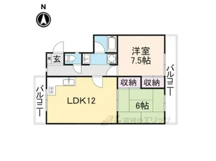 ハイツ武蔵A(2LDK/2階)の間取り写真