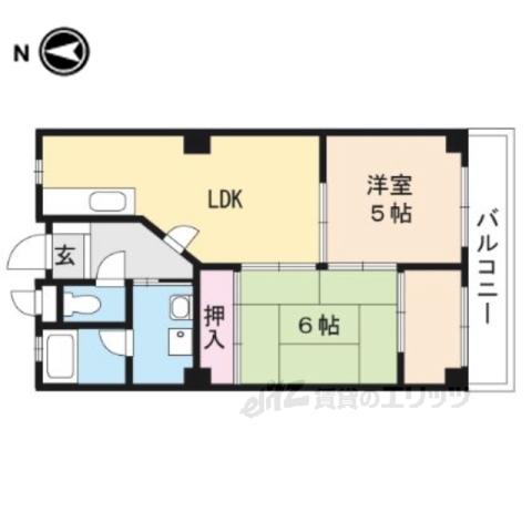 ソシアルハイツ(2LDK/3階)の間取り写真
