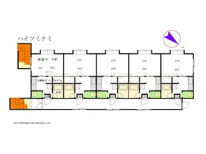 ハイツミナミ(1K/1階)の間取り写真
