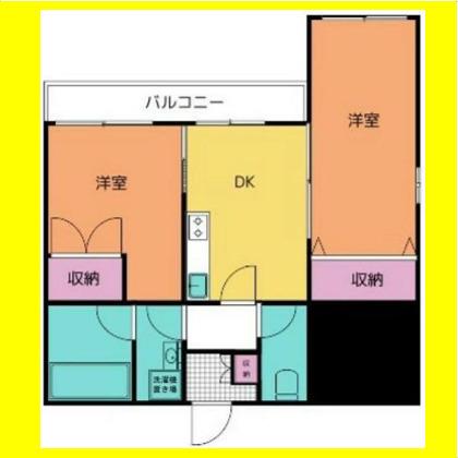 チサンマンション七間町(2DK/9階)の間取り写真