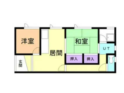 鈴木アパート(2DK/2階)の間取り写真