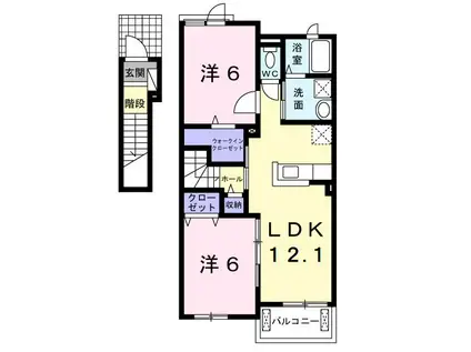 ドゥマン クレールI(2LDK/2階)の間取り写真