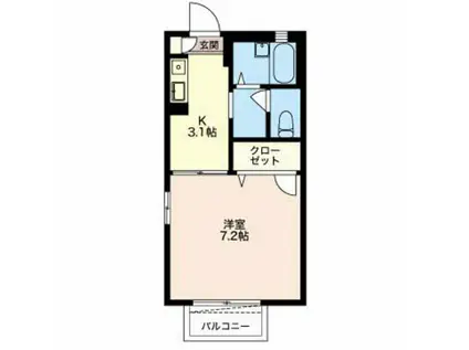 アーバンコート(1K/2階)の間取り写真