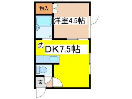 M.I.C.N HOUSE(1DK/1階)の間取り写真