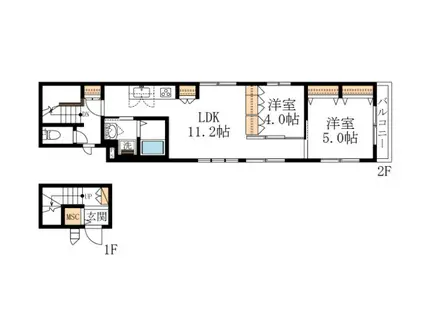 SOMMETソメ(2LDK/2階)の間取り写真