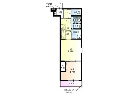 フジパレス俊徳道駅西(1LDK/2階)の間取り写真