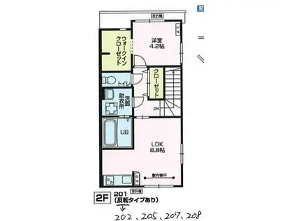 REPREN(1LDK/1階)の間取り写真