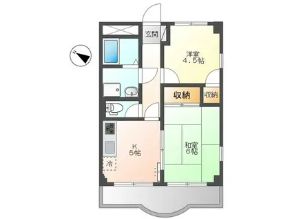 グレイス原宿(2K/2階)の間取り写真