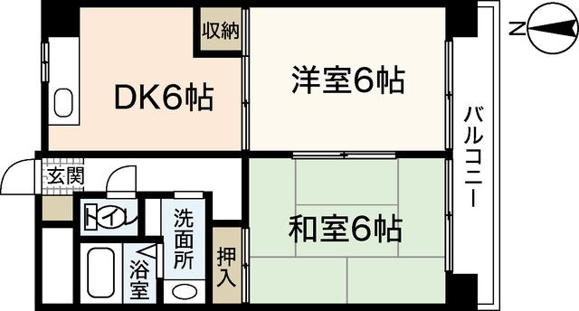 スタープラザ舟入(2DK/3階)の間取り写真