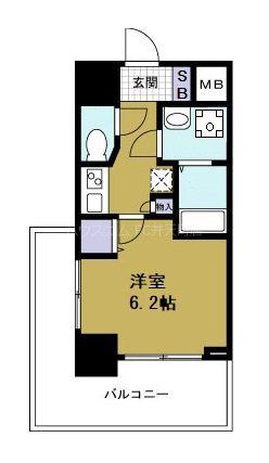 エスリード弁天町南(1K/5階)の間取り写真
