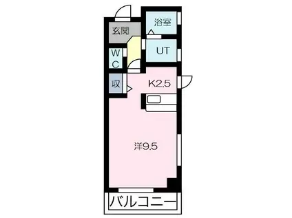 三向ハイツ今泉新町(1K/4階)の間取り写真