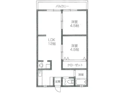 幸マンション(2LDK/2階)の間取り写真