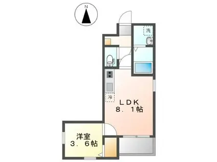 CHERIM 本陣十王町 サウス(1LDK/2階)の間取り写真