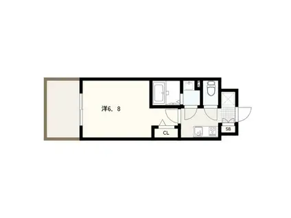 フォーリアライズ大阪ミッテ(1K/7階)の間取り写真