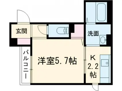 スタジオーネ駅南(1K/3階)の間取り写真