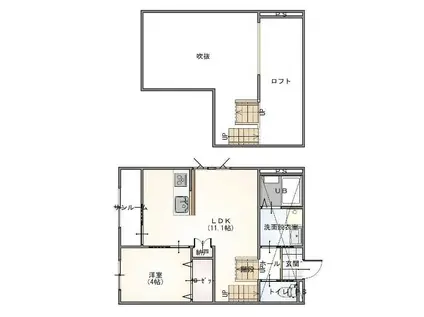 アーバンキューブ・ソフィア(1LDK/2階)の間取り写真