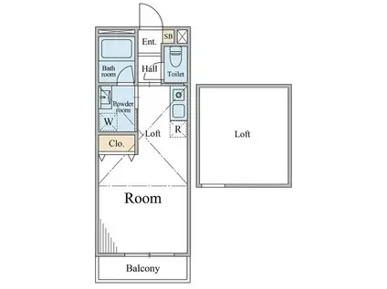 カルム横濱山手(ワンルーム/2階)の間取り写真