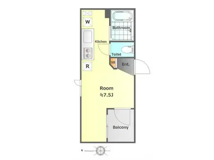 ランドレジデンス渋谷(ワンルーム/4階)の間取り写真