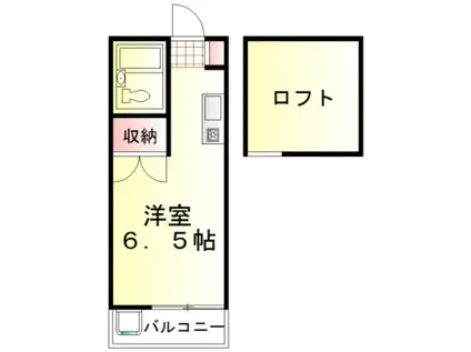 メゾン上福岡(ワンルーム/2階)の間取り写真