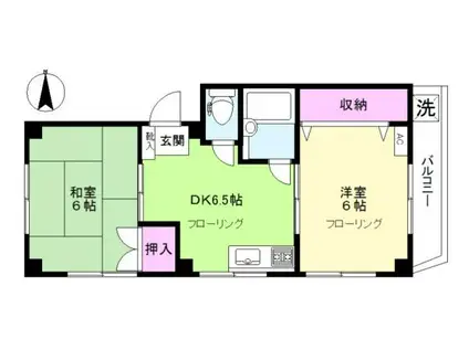 大崎ビル(2DK/2階)の間取り写真