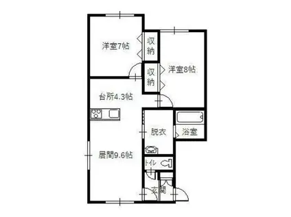 CLAIRE V(2LDK/1階)の間取り写真