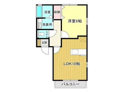 レインボールート(1LDK/2階)の間取り写真