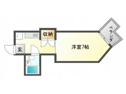 エスポワール千里山(1K/4階)の間取り写真