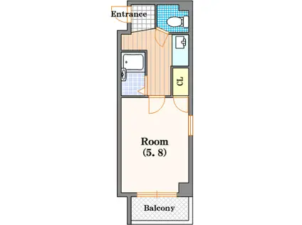 新町エビス(1K/5階)の間取り写真