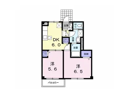 フォレスタ(2DK/1階)の間取り写真