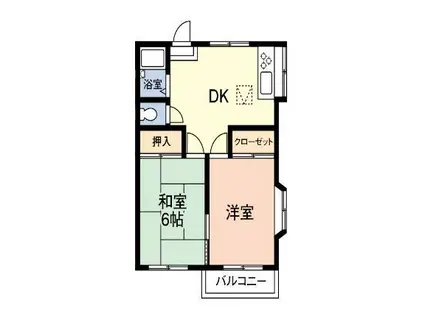 サンフラワーハイツ(2DK/2階)の間取り写真