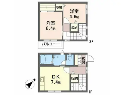 プチシャトーYSII(2DK/1階)の間取り写真