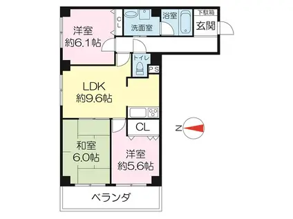 ラ・セーヌ蛍池(3LDK/5階)の間取り写真