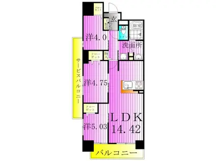 アーバンパーク谷在家(3LDK/2階)の間取り写真