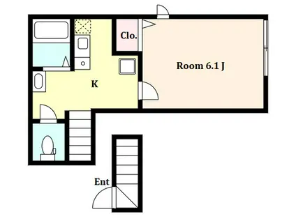 リバーサイド沼部(1K/2階)の間取り写真
