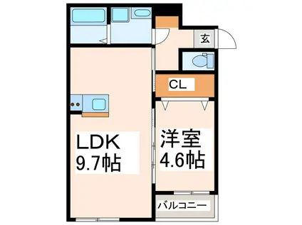 YSスクエア光の森(1LDK/1階)の間取り写真