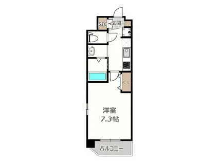 LUXE我孫子II(1K/11階)の間取り写真