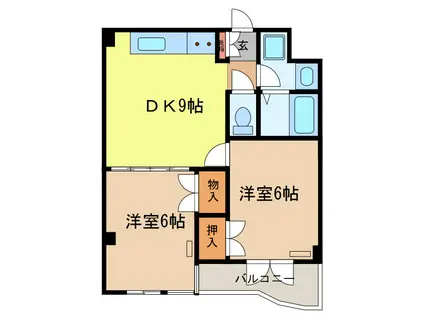 グランベル川島(2DK/3階)の間取り写真