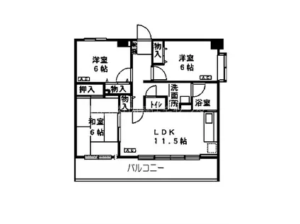 シェニートモンチーク武蔵関(3LDK/11階)の間取り写真