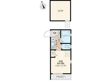 G・Aヒルズ妙蓮寺A棟(1K/2階)の間取り写真