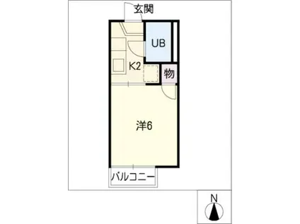 パークヒル泉(1K/2階)の間取り写真