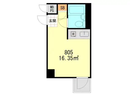 江戸川橋センチュリープラザ21(ワンルーム/8階)の間取り写真